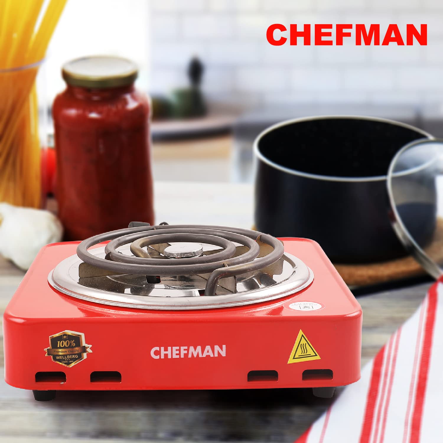 CHEFMAN Electric Coil Hot Plate Cooktop Grill 1200WATT